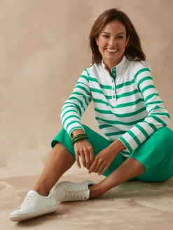 Femme Daxon Sweat-shirt rayé col montant