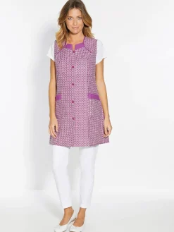 Femme Daxon Tablier 3/4 sans manches tout boutonné