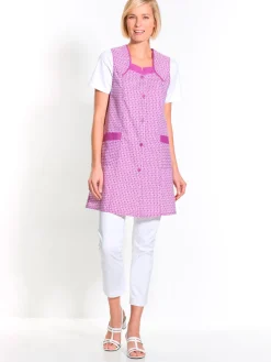 Femme Daxon Tablier 3/4 sans manches tout boutonné
