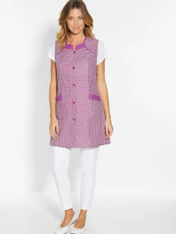 Femme Daxon Tablier 3/4 sans manches tout boutonné