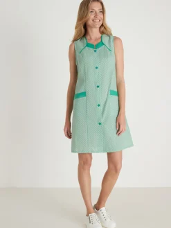 Femme Daxon Tablier 3/4 sans manches tout boutonné