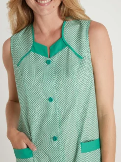 Femme Daxon Tablier 3/4 sans manches tout boutonné