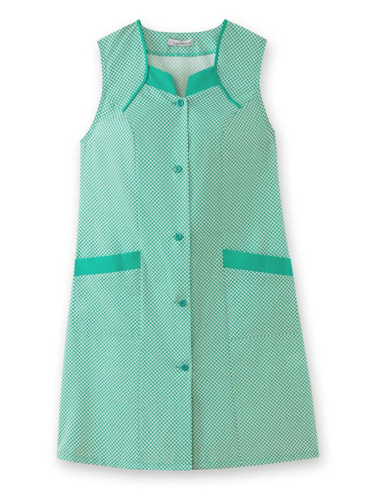 Femme Daxon Tablier 3/4 sans manches tout boutonné