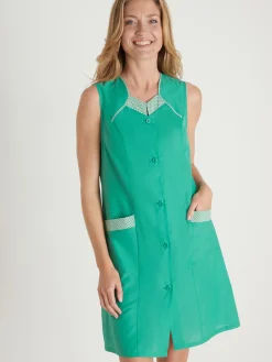 Femme Daxon Tablier 3/4 sans manches tout boutonné