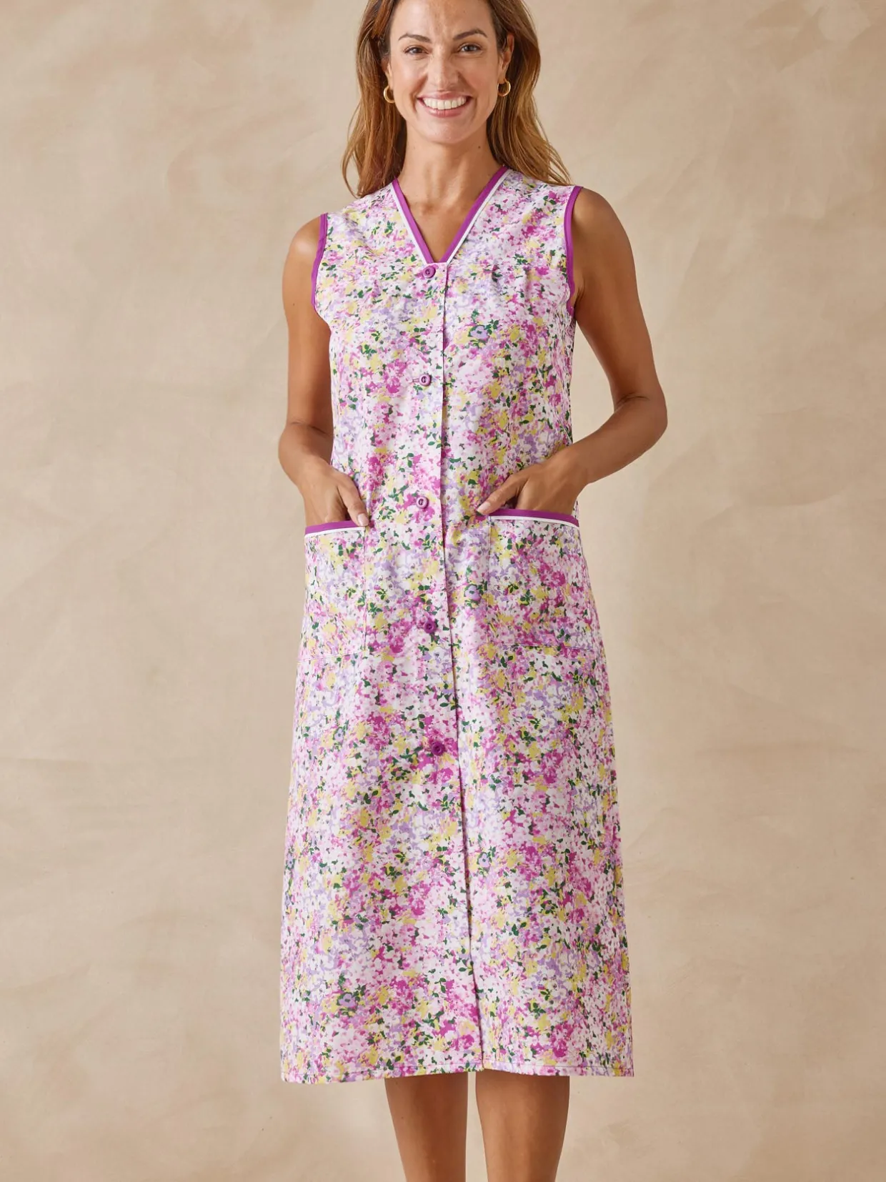 Femme Daxon Tablier sans manches boutonné