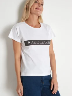 Femme Daxon Tee-shirt à message "Fabuleuse"