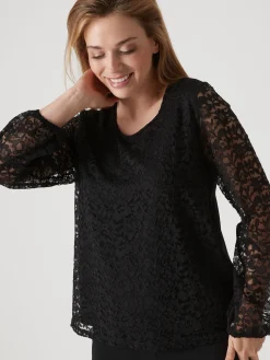 Femme Daxon Tee-shirt avec dentelle