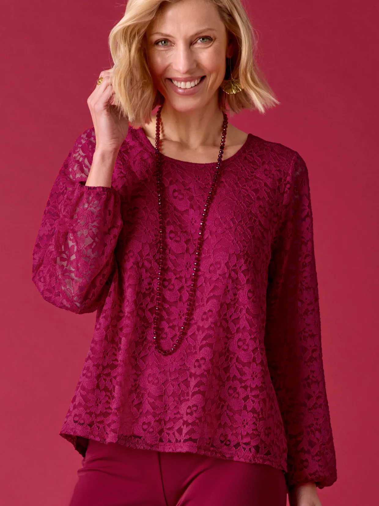 Femme Daxon Tee-shirt avec dentelle