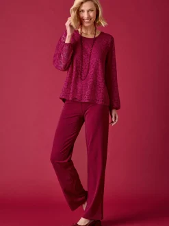 Femme Daxon Tee-shirt avec dentelle