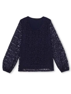 Femme Daxon Tee-shirt avec dentelle