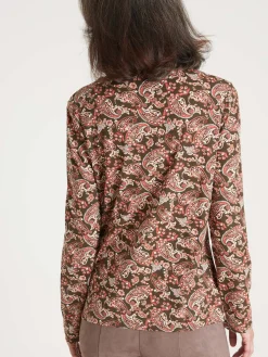 Femme Daxon Tee-shirt avec dentelle à l'encolure