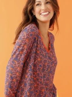 Femme Daxon Tee-shirt avec dentelle à l'encolure