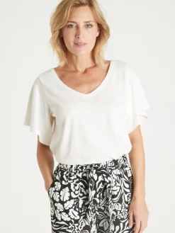 Femme Daxon Tee-shirt avec dentelle au dos