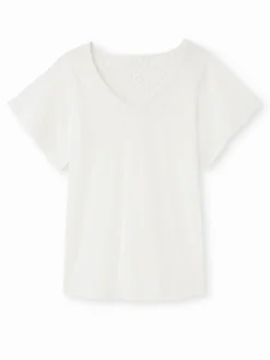 Femme Daxon Tee-shirt avec dentelle au dos