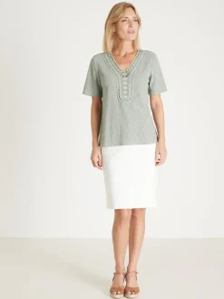 Femme Daxon Tee-shirt avec macramé