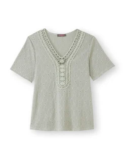 Femme Daxon Tee-shirt avec macramé