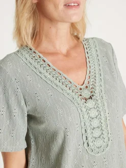 Femme Daxon Tee-shirt avec macramé