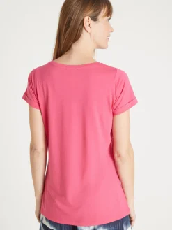 Femme Daxon Tee-shirt brodé col rond