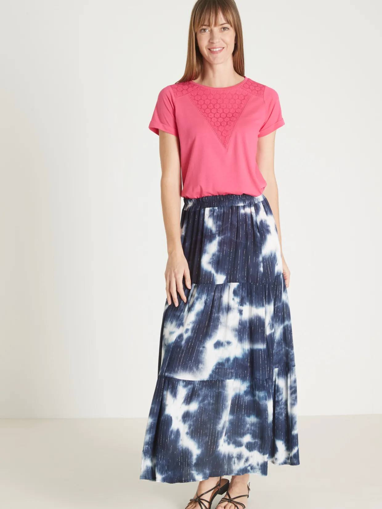 Femme Daxon Tee-shirt brodé col rond