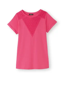 Femme Daxon Tee-shirt brodé col rond