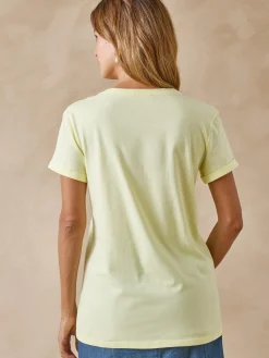 Femme Daxon Tee-shirt coton à broderies ajourées