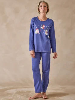 Daxon Tee-shirt de pyjama en jersey pur coton