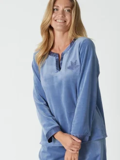 Daxon Tee-shirt de pyjama maille velours