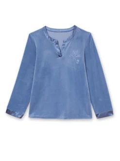 Daxon Tee-shirt de pyjama maille velours