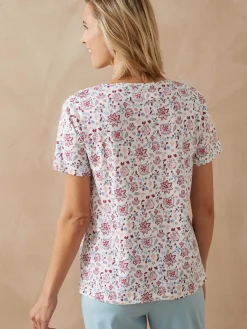 Daxon Tee-shirt de pyjama manches courtes