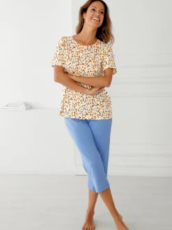 Daxon Tee-shirt de pyjama pur coton