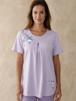 Daxon Tee-shirt de pyjama pur coton