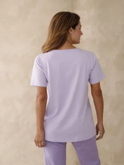 Daxon Tee-shirt de pyjama pur coton