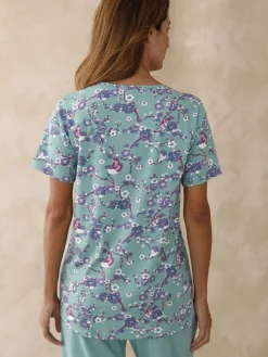 Daxon Tee-shirt de pyjama pur coton