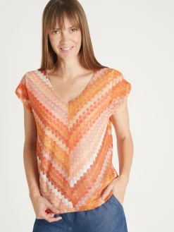 Femme Daxon Tee-shirt effet dentelle