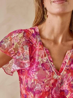 Femme Daxon Tee-shirt en dentelle