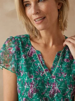 Femme Daxon Tee-shirt en maille dentelle