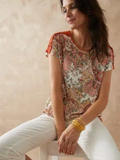 Femme Daxon Tee-shirt en maille dévorée