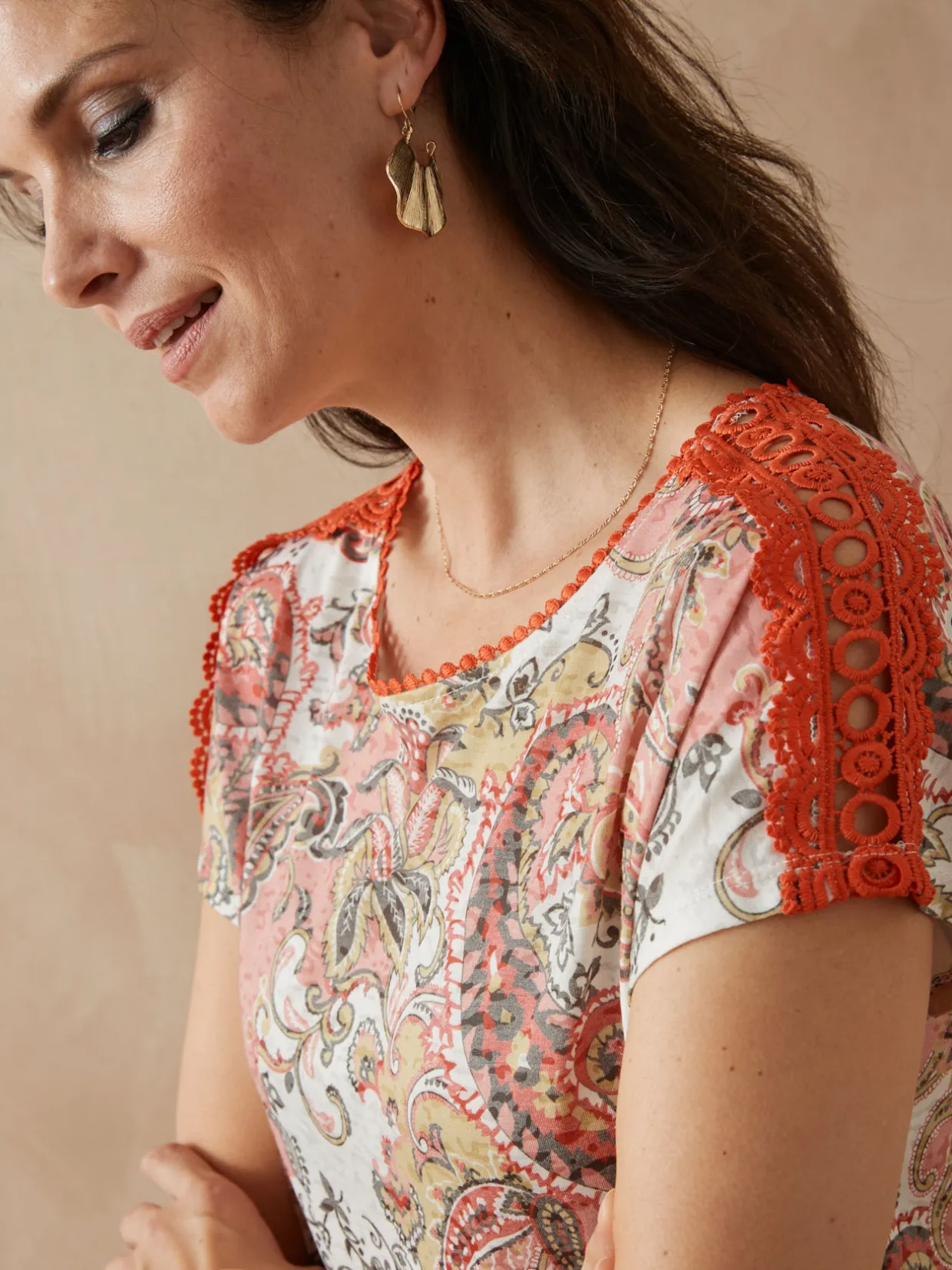 Femme Daxon Tee-shirt en maille dévorée