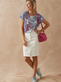 Femme Daxon Tee-shirt en maille dévorée