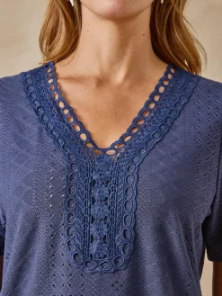 Femme Daxon Tee-shirt en maille fantaisie.