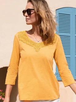 Femme Daxon Tee-shirt en maille flammée