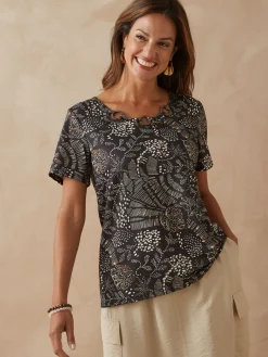 Femme Daxon Tee-shirt encolure fantaisie