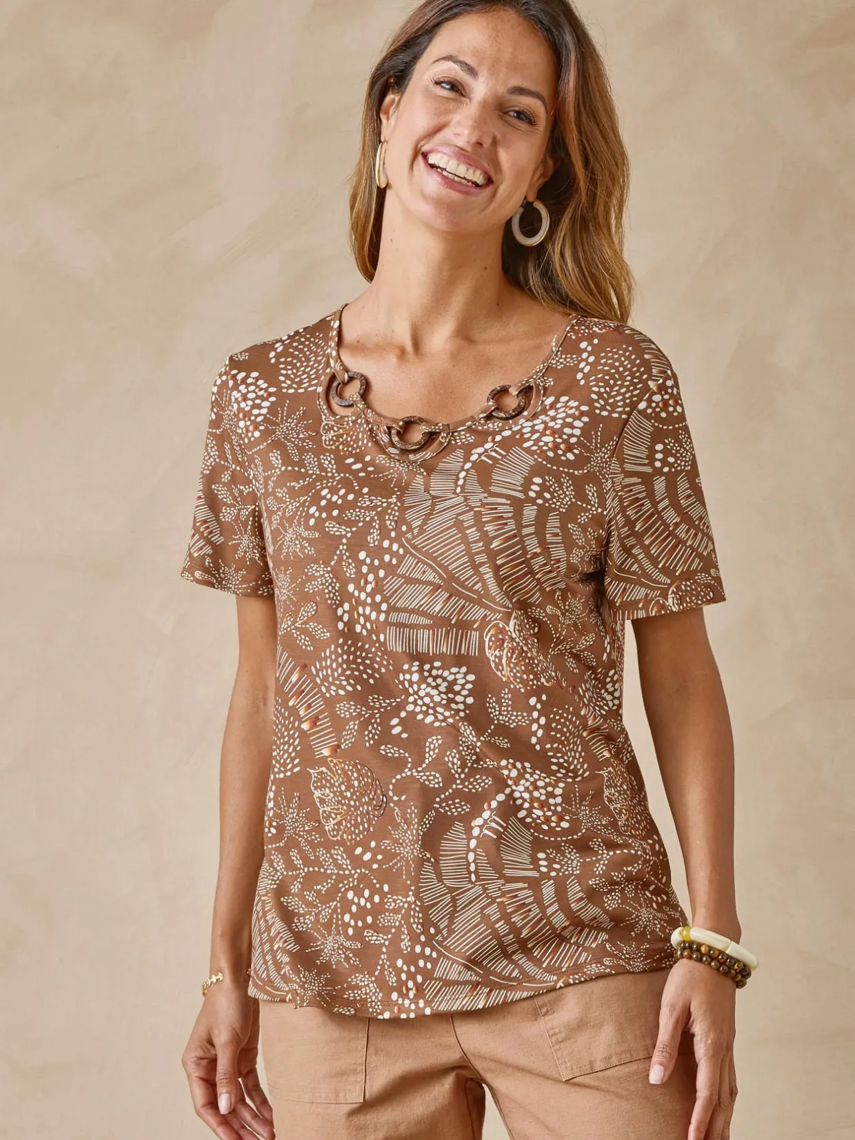 Femme Daxon Tee-shirt encolure fantaisie