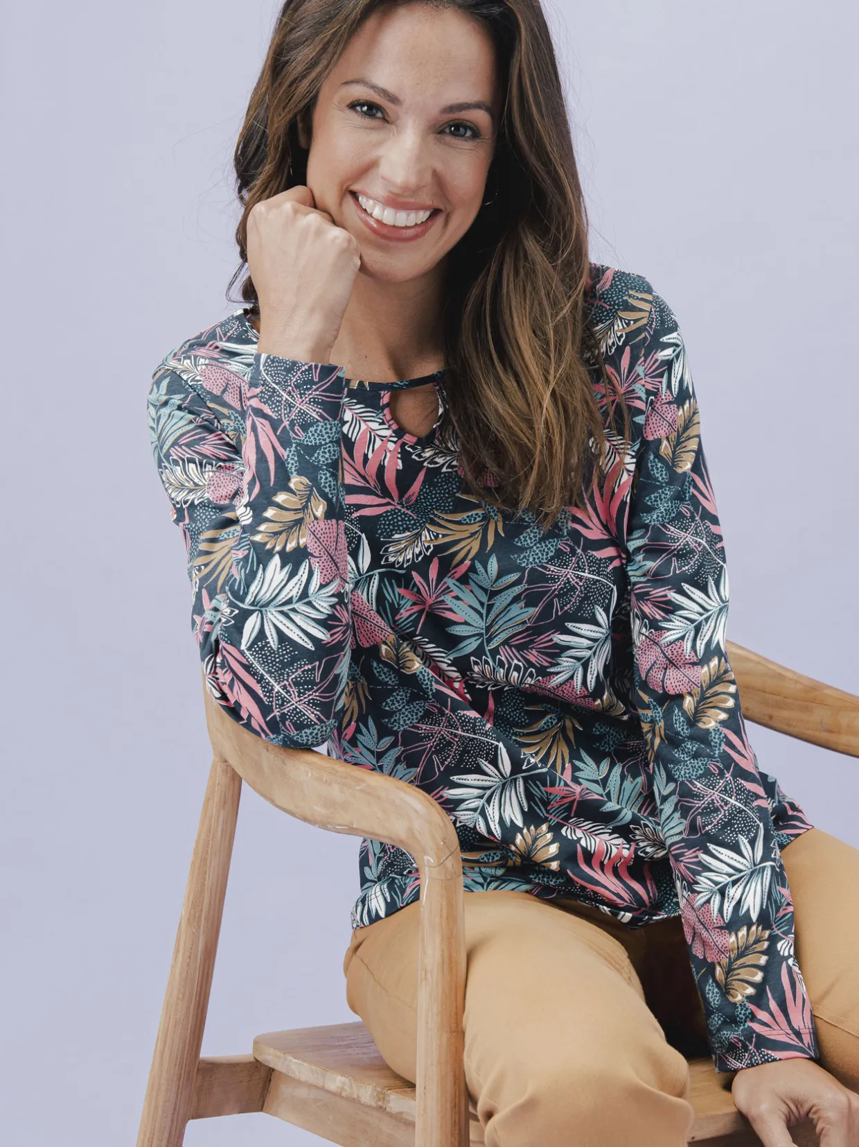 Femme Daxon Tee-shirt encolure fantaisie