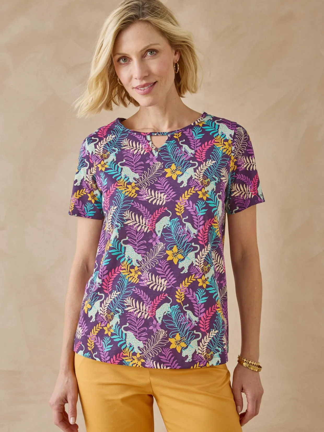 Femme Daxon Tee-shirt encolure fantaisie