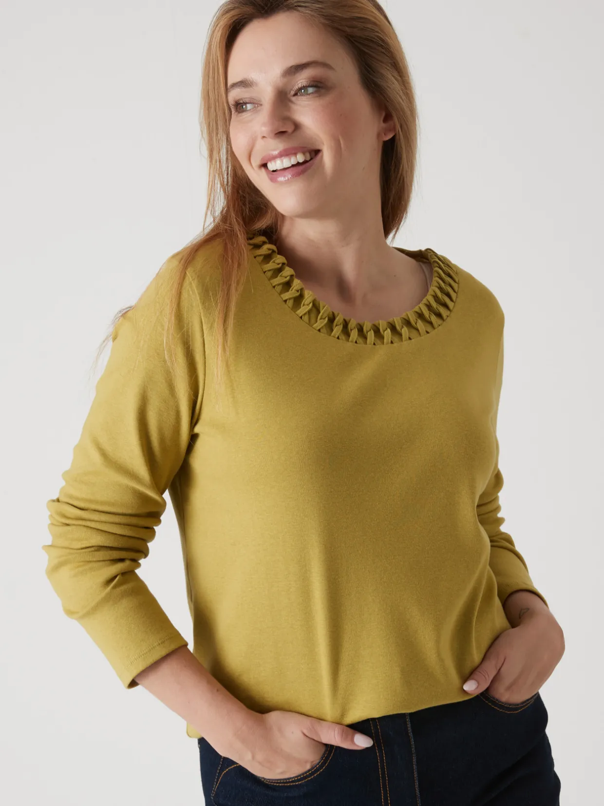 Femme Daxon Tee-shirt fluide encolure fantaisie