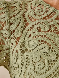 Femme Daxon Tee-shirt macramé col rond