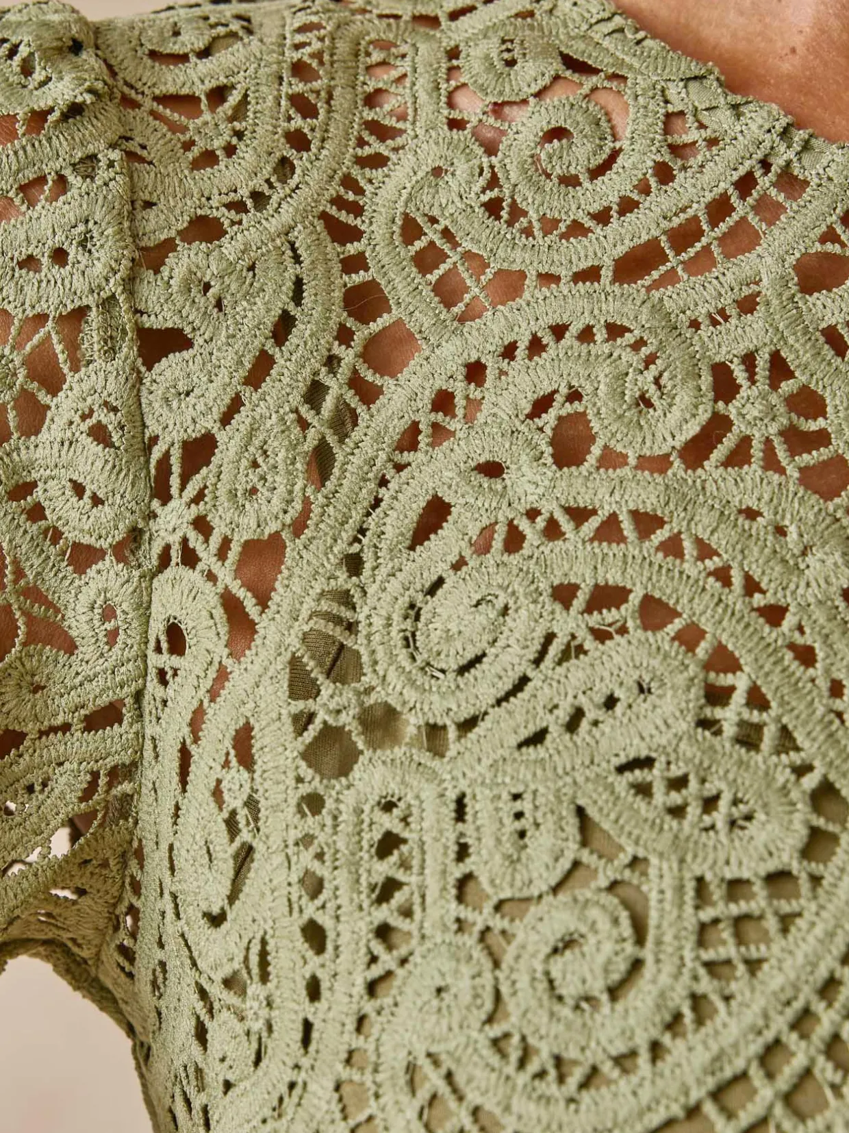 Femme Daxon Tee-shirt macramé col rond