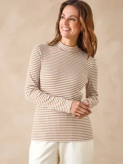 Femme Daxon Tee-shirt maille côtelée manches longues