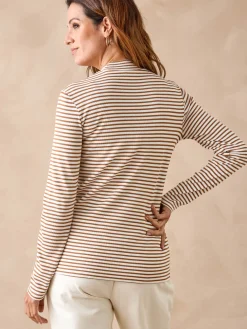 Femme Daxon Tee-shirt maille côtelée manches longues